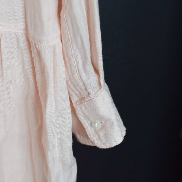 Frank & Eileen Grayson The Changemaker Light Pink Oversized Tiered Shirt Dress L - Picture 8 of 14